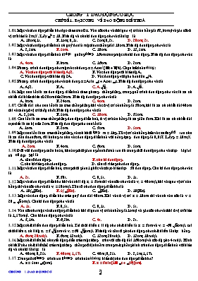 407 câu hỏi trắc nghiệm môn Vật lí lớp 12 (Có đáp án)